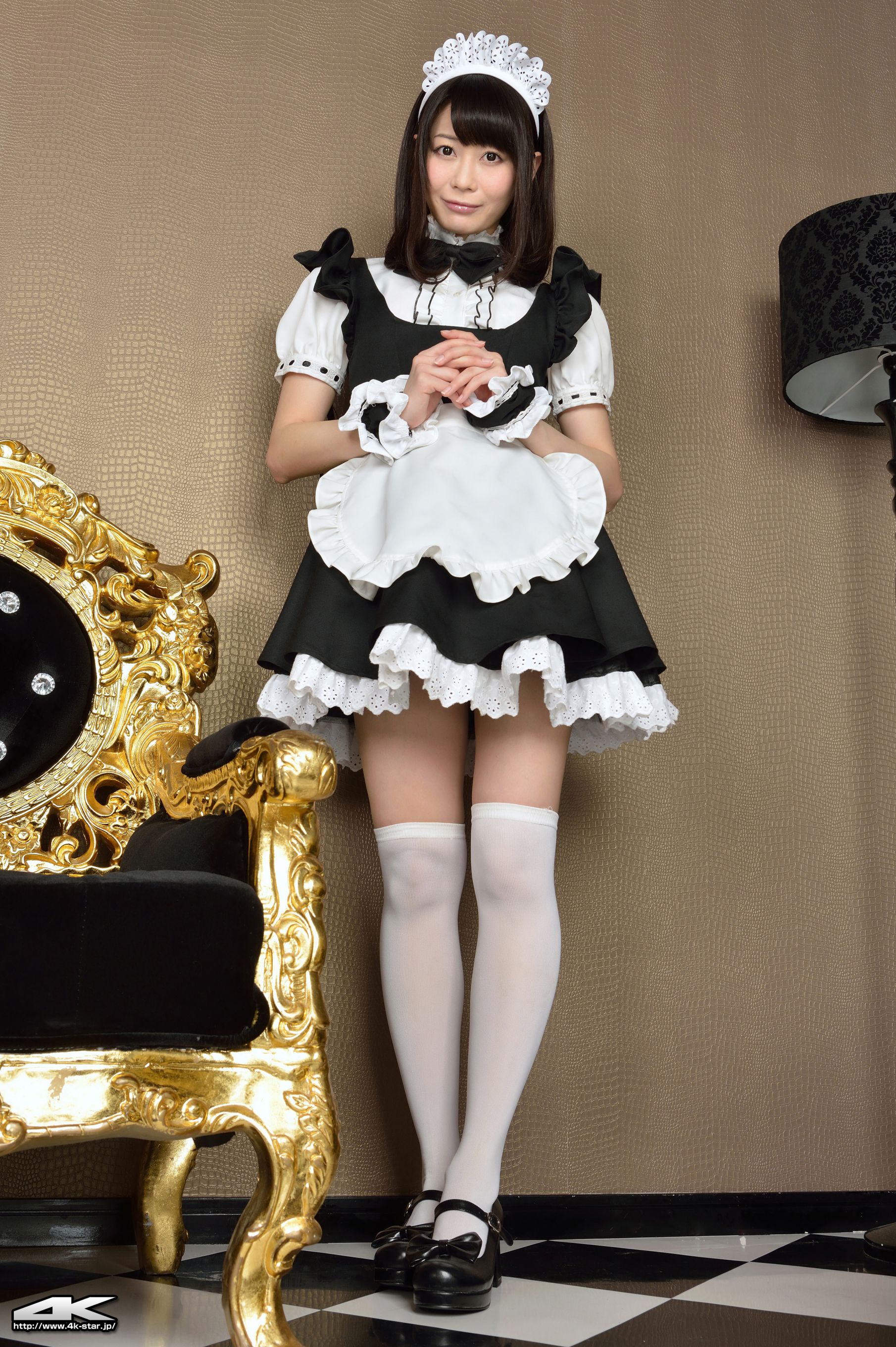 [4K-STAR] NO.00184 桜のどか Maid Costume 白丝女仆 1