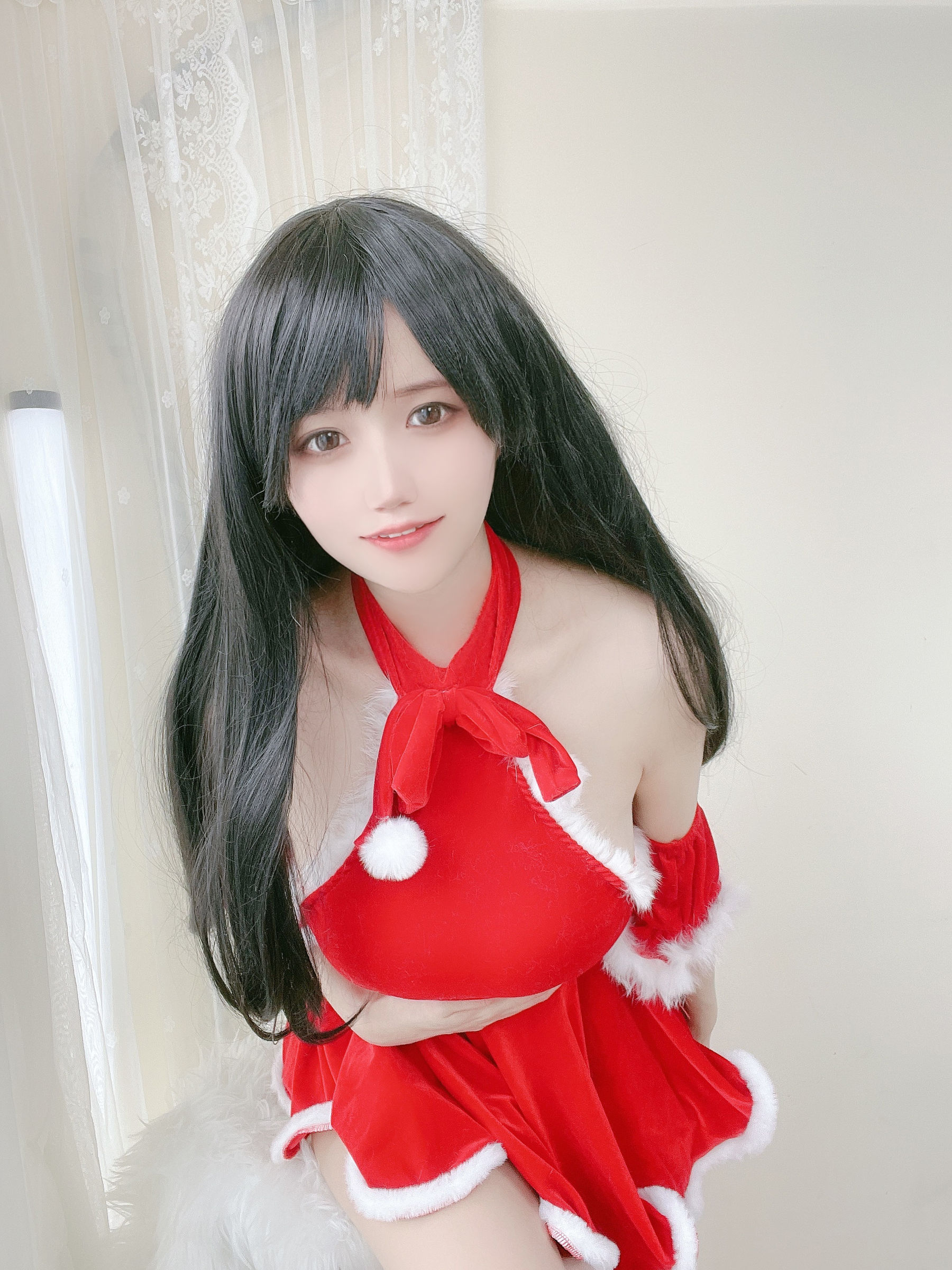 [网红COSER写真] 动漫博主小仓千代w - 红色圣诞礼物裙1