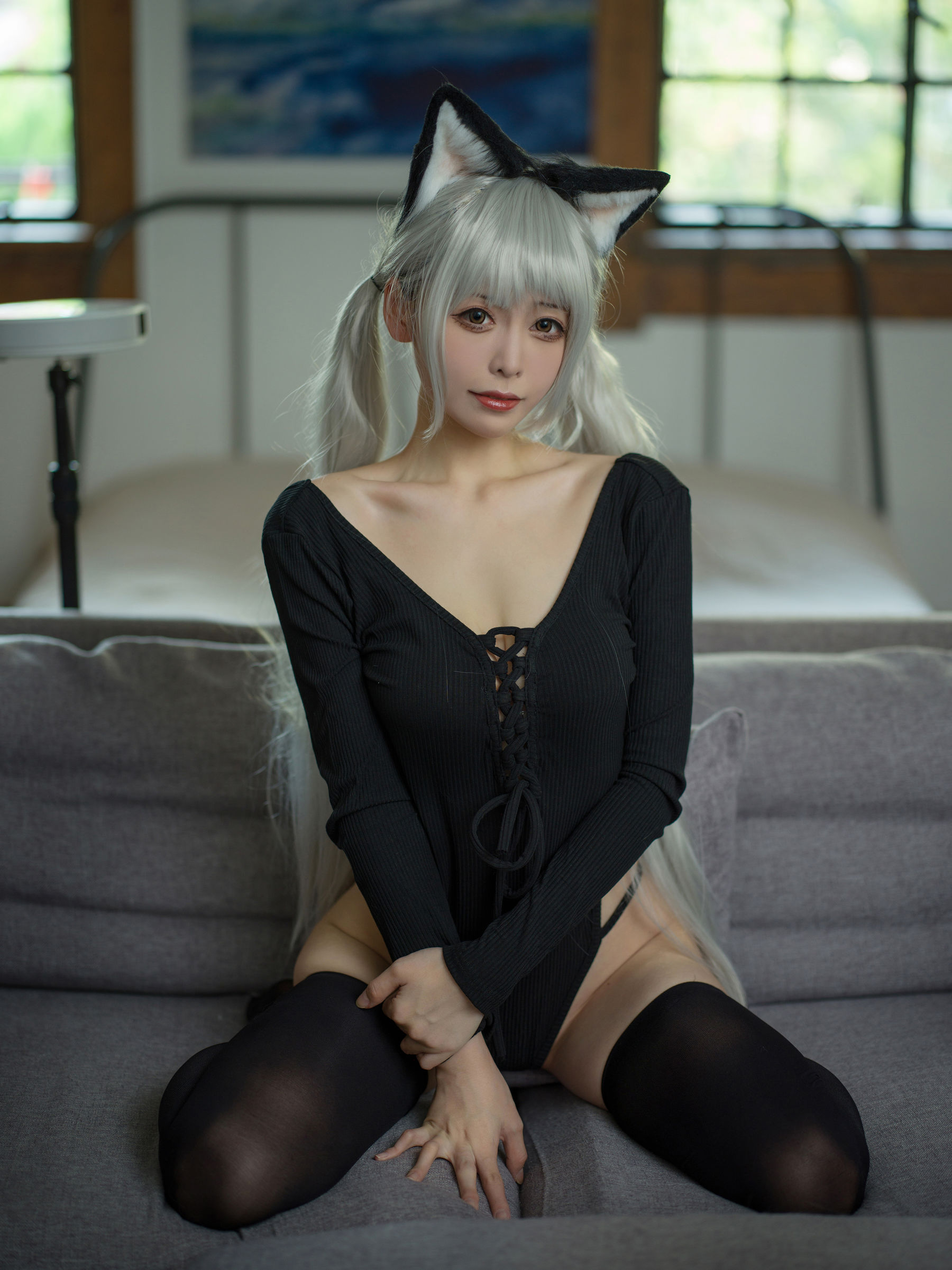 樱岛嗷一 - 黑猫针织衫连体衣1