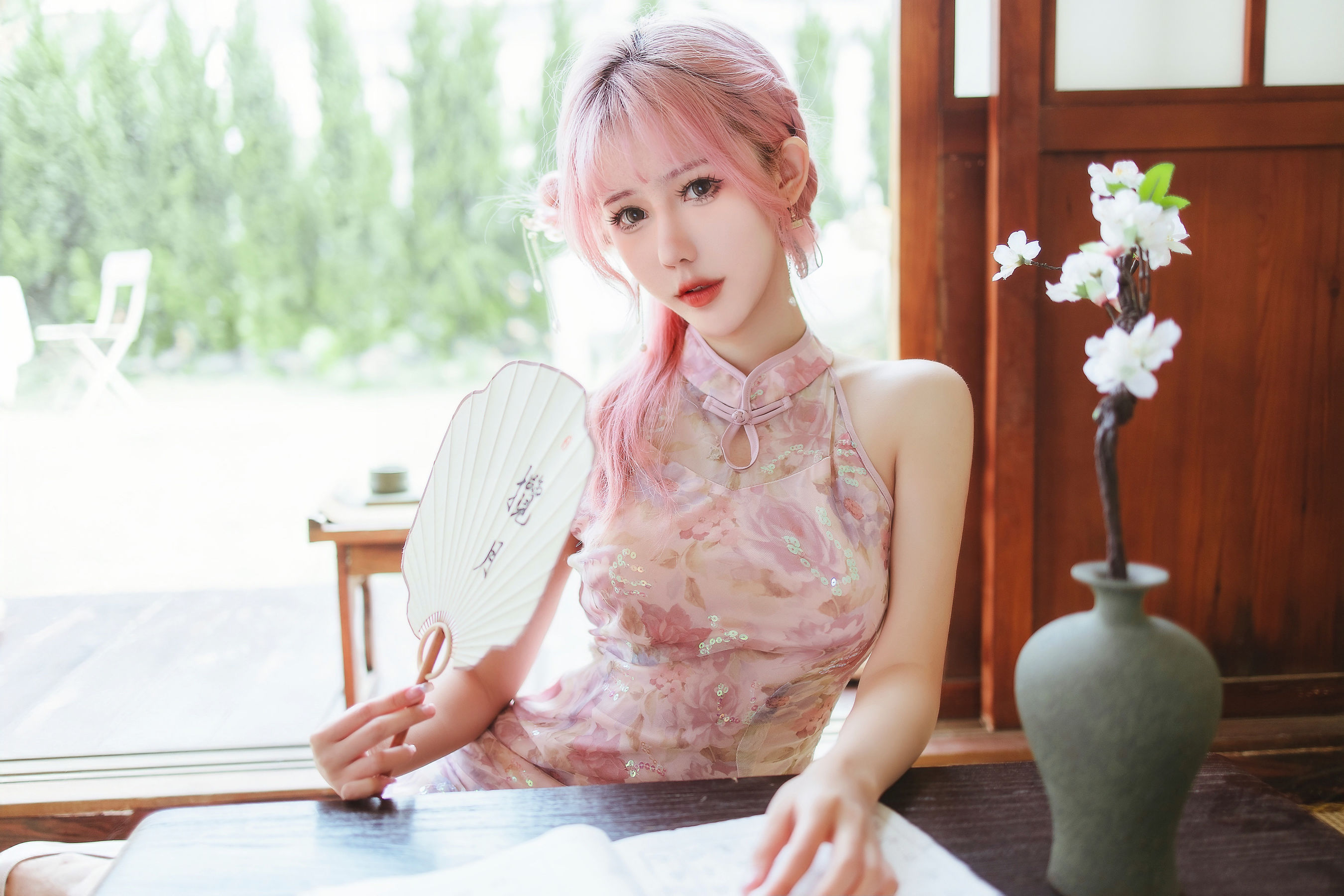 仙女月 - 粉色旗袍1